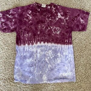 Ivory Elephant Ella (Comfort Colors) Purple Maroon Tie Dye Short Sleeve T-Shirt